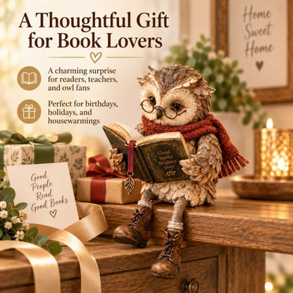 🦉 Cute ornamental figure of a reading owl