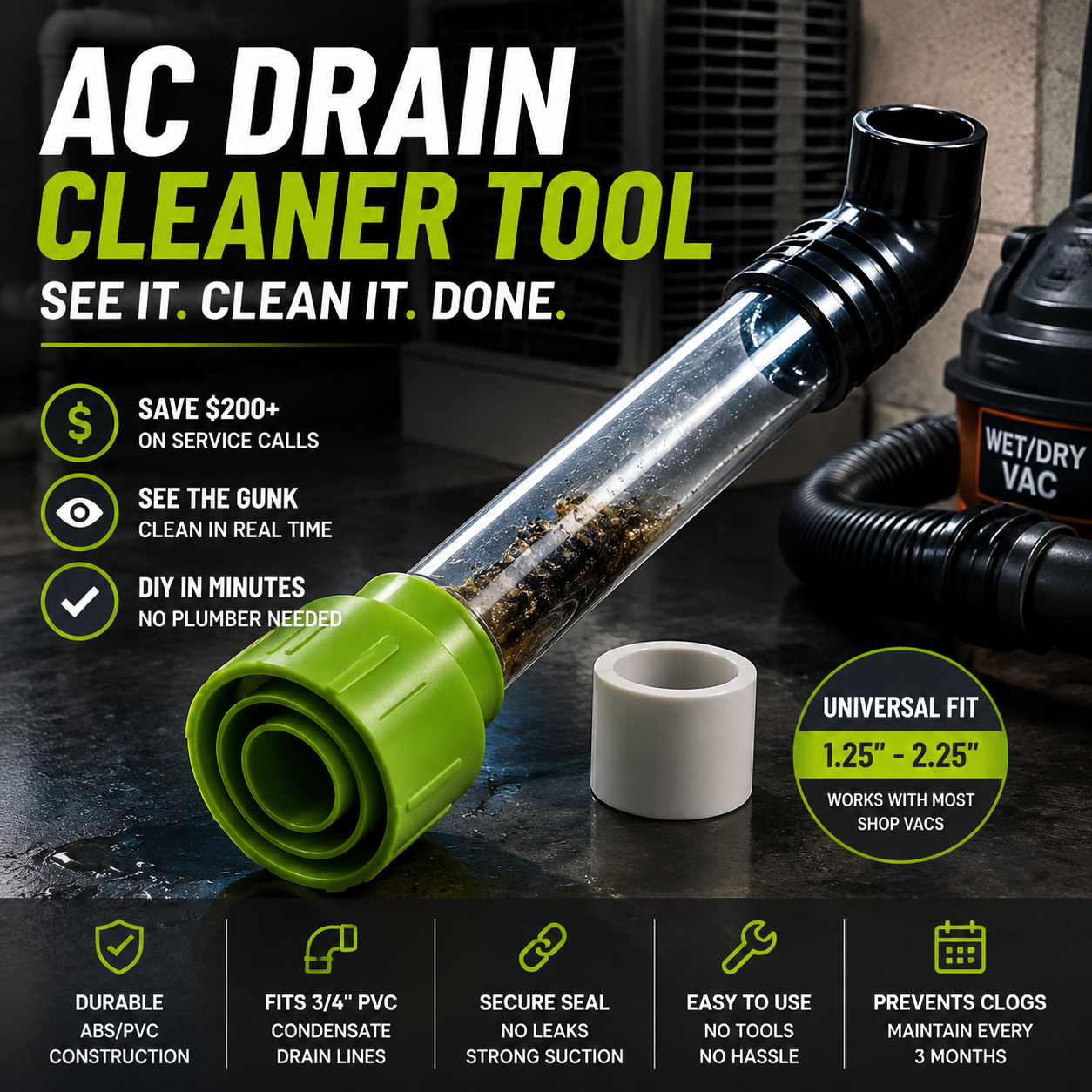 Clear Your AC Drain in Minutes ¡ª No Plumber Needed.
