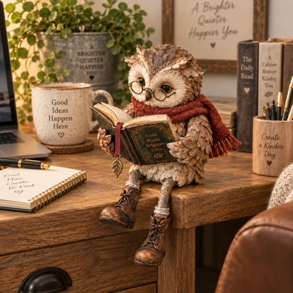 🦉 Cute ornamental figure of a reading owl