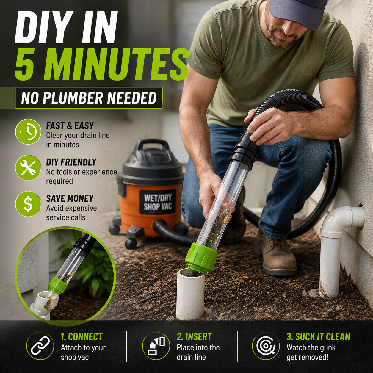 Clear Your AC Drain in Minutes ¡ª No Plumber Needed.