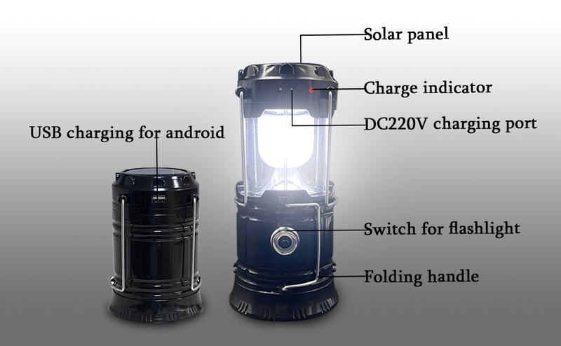 Collapsible LED Camping Lanterns Lightweight Waterproof Solar