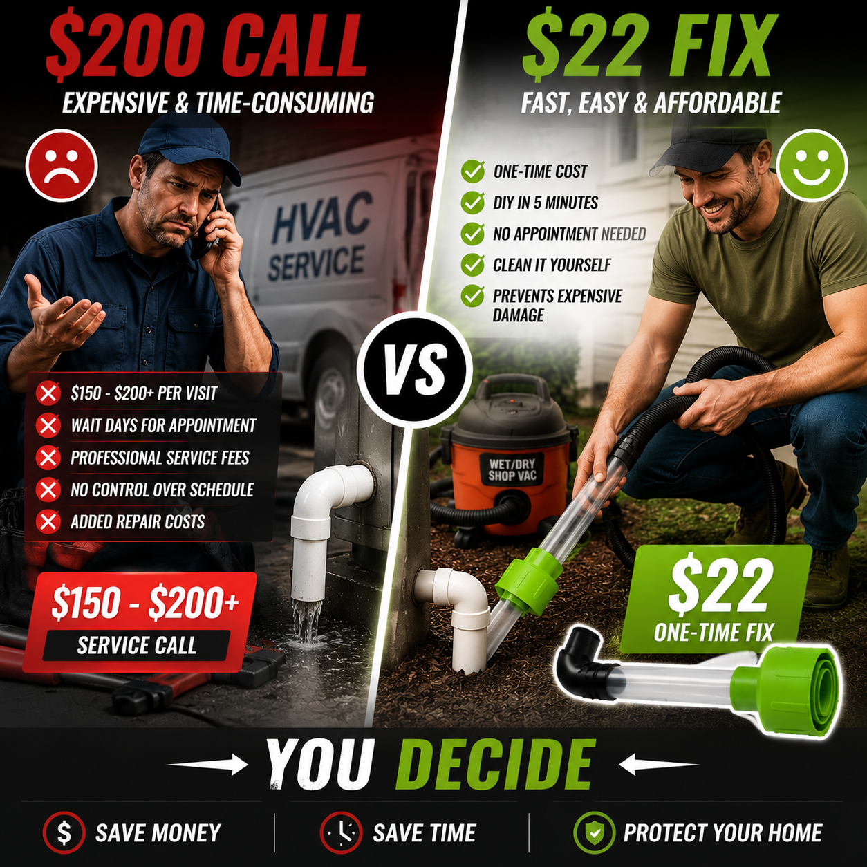 Clear Your AC Drain in Minutes ¡ª No Plumber Needed.