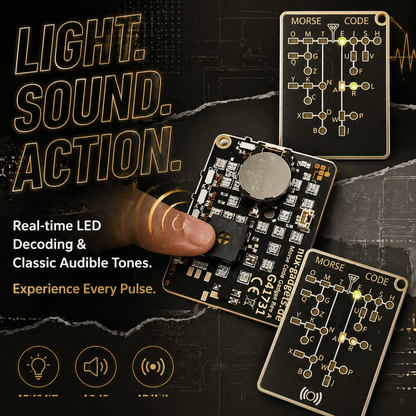 📟 Morse Code Trainer Card Pro (LED Edition)
