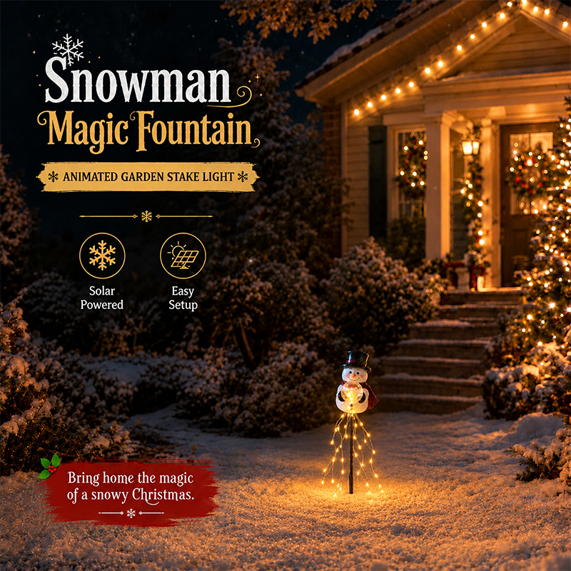 🎄 Snowman Magic Fountain – LED Garden Light❄️