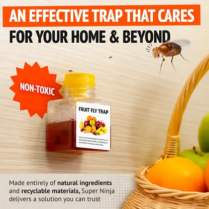 Ultra-Strong Fruit Fly Trap - User Friendly (Up to 3 Weeks per Bottle)