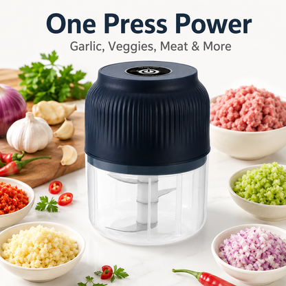 🔥 50K+ Sold | ✨ Mini Electric Food Chopper – One-Press Garlic & Veggie Prep 🍳🥕🧄