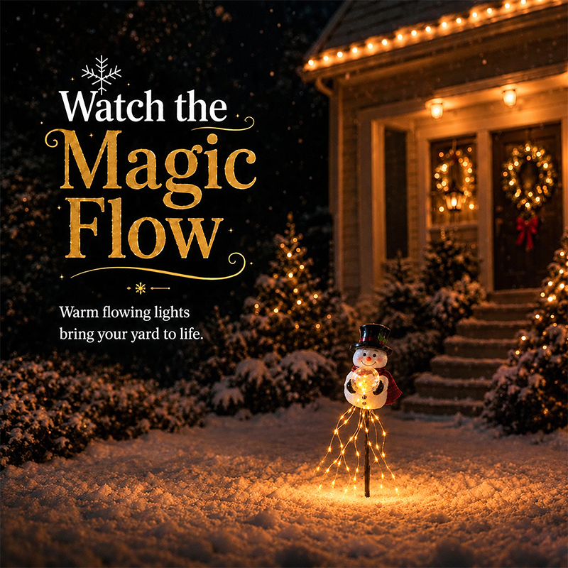 🎄 Snowman Magic Fountain – LED Garden Light❄️