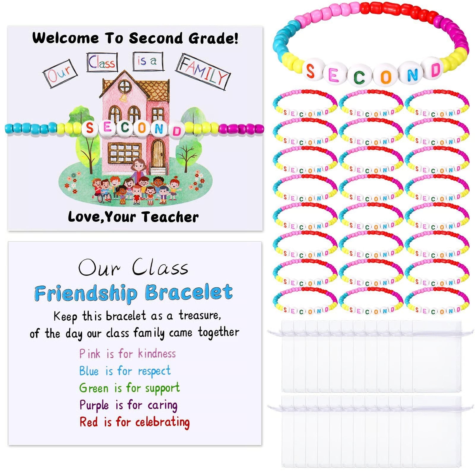 ✨🌈Pack of 25 Welcome BeadBracelets - StrengthenClassroom Friendship & SpreadWarm Kindness!