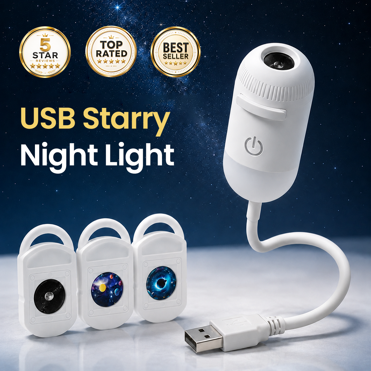 💡🌃2-in-1 Galaxy Star Projector USB Night Light for Indoor Decor