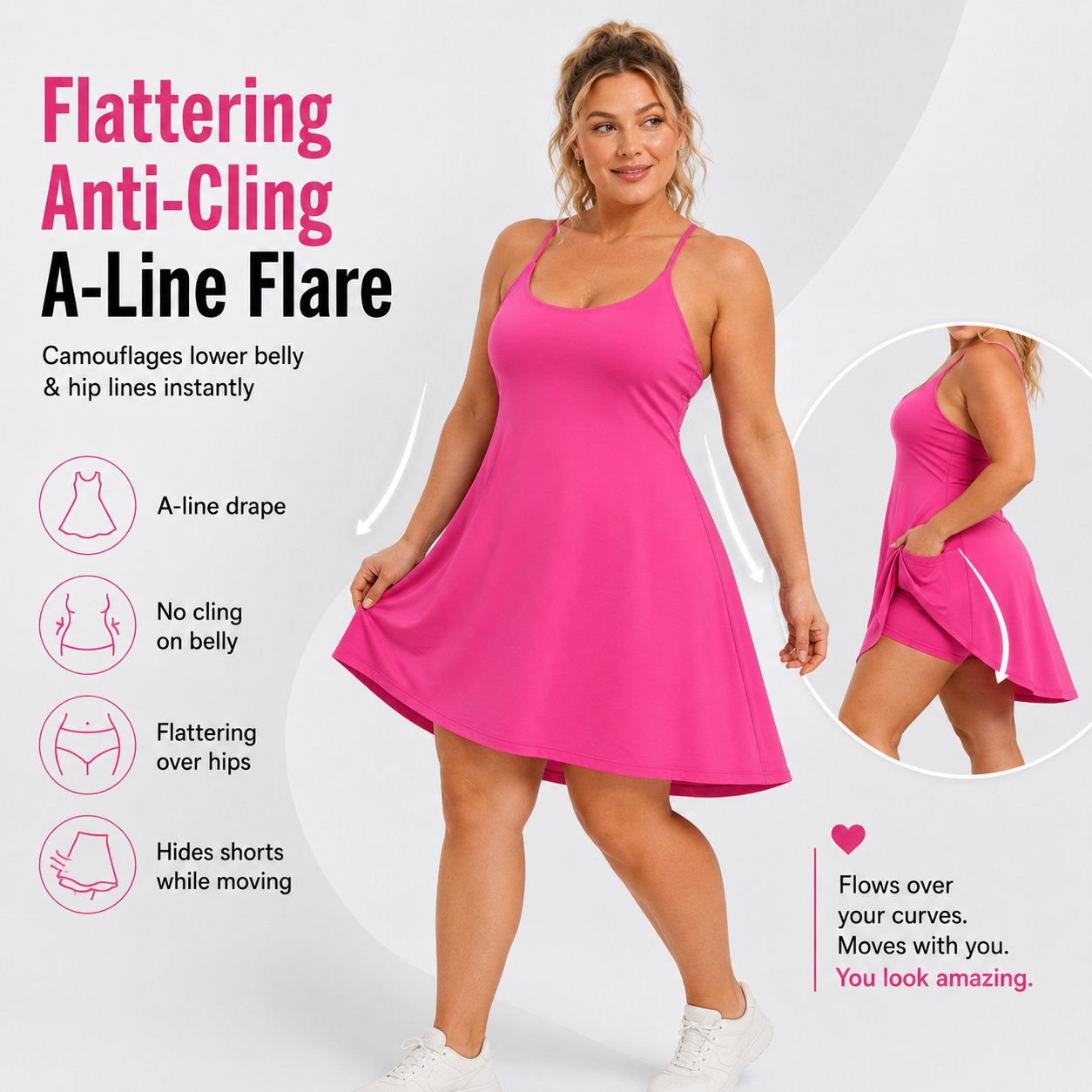 Free-Flow 3-in-1 Tummy Control Athletic Dress