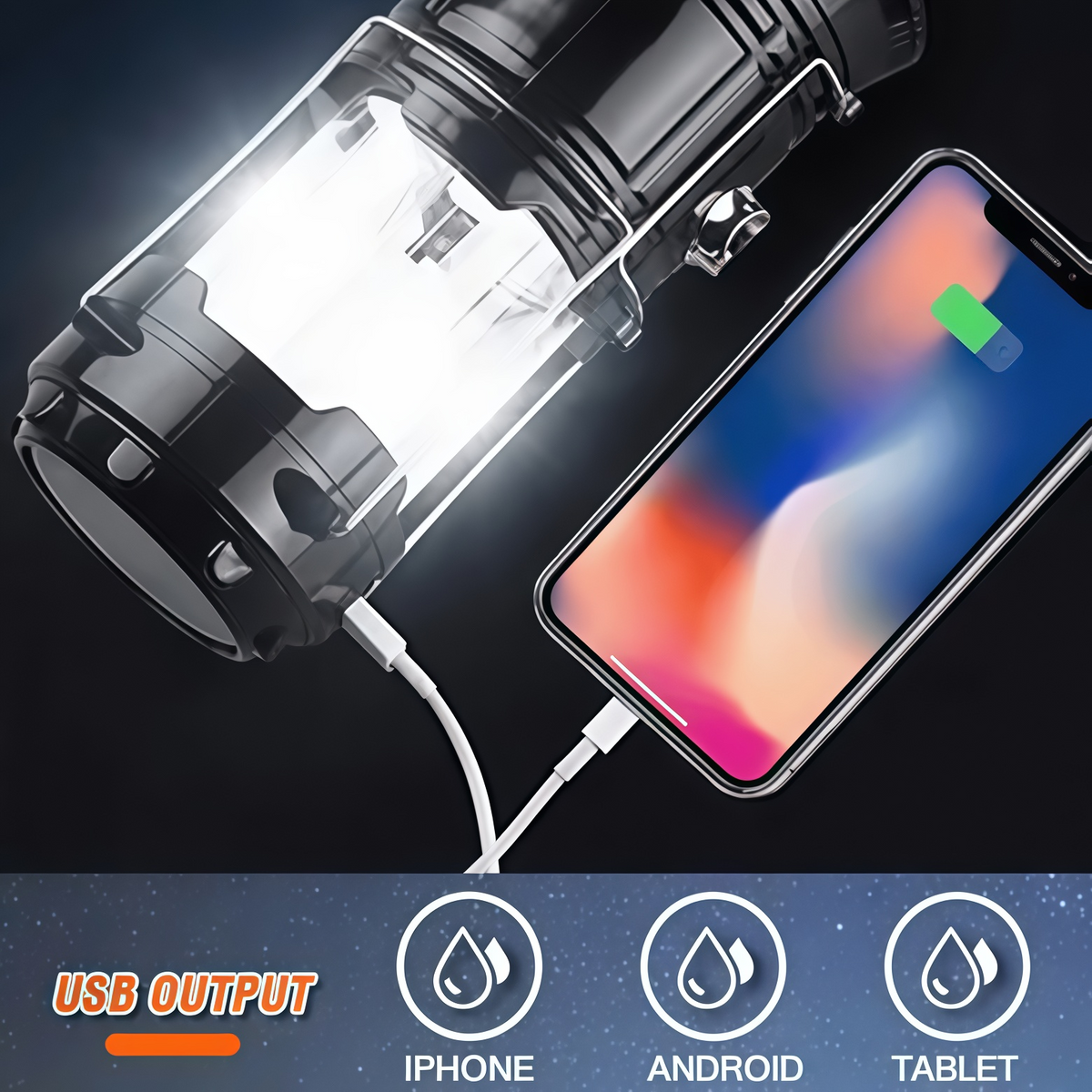 Collapsible LED Camping Lanterns Lightweight Waterproof Solar