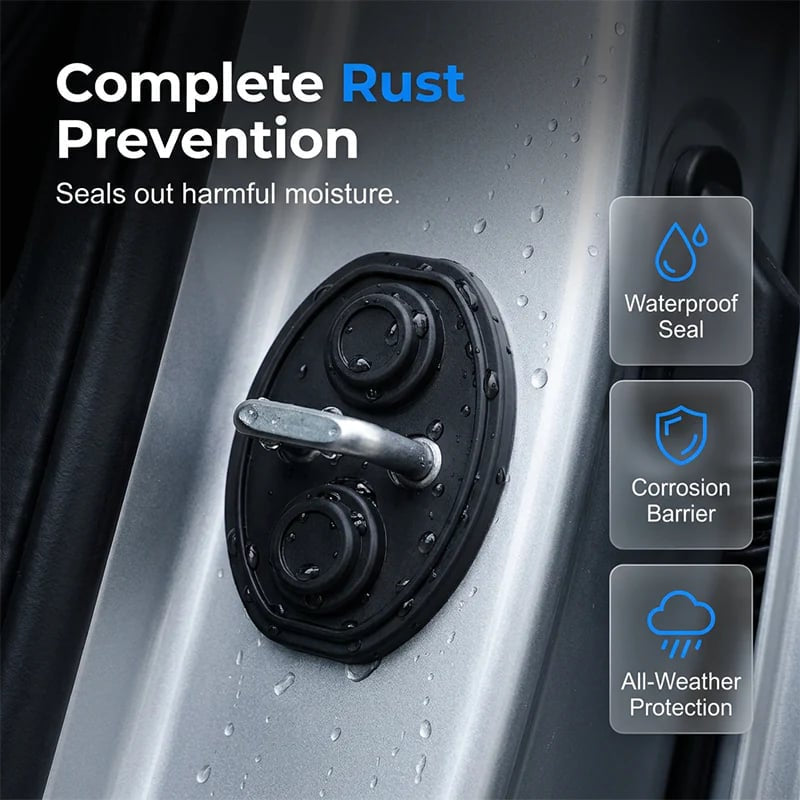 🎉Car Door Lock Cover – Noise-Dampening & Rust-Proof Striker Protector
