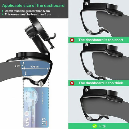 Car Dashboard Phone Holder with 360 Degree Rotation