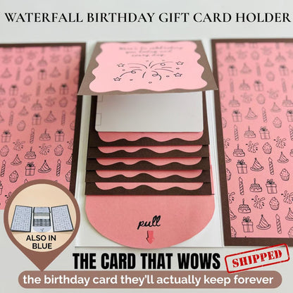🎁LAST DAY 50% OFF - 🎂✨ Handmade Waterfall Birthday Gift Card Booklet💖