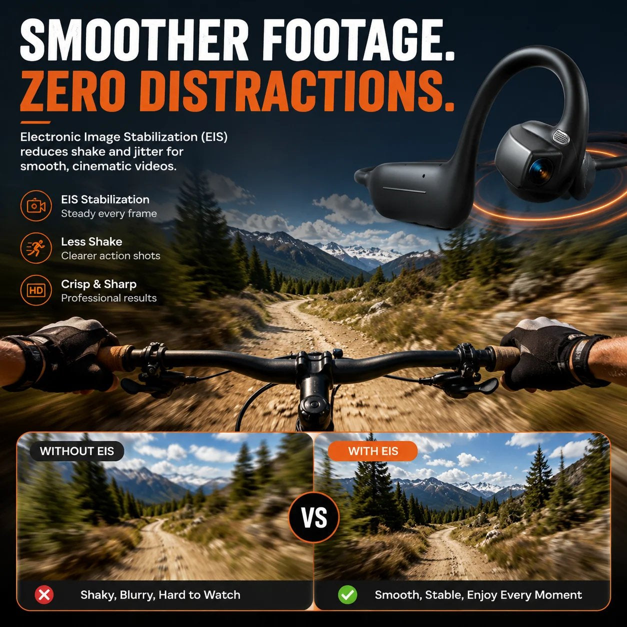 🎧 8MP Smart Camera Open-Ear Headset – POV Video, Calls & AI Assistance 🎥