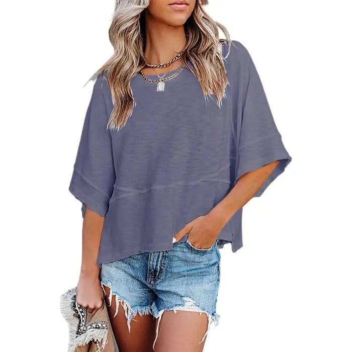 New Arrivals! ☀️ Women's Summer Casual Crewneck Batwing Top – Loose Fit, Cute & Breezy 🌸