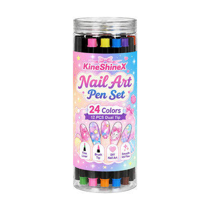 🎉Over 35k+ Sold!💅🎨24‑Colors Dual‑Ended Nail Art Pens‑DIY Manicure Drawing Set🎁