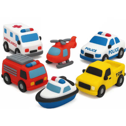 Emergency Cars Light Up Bath Toys