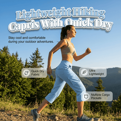Women's Lightweight Hiking Capris: Quick-Dry, 6 Pockets, Loose Fit