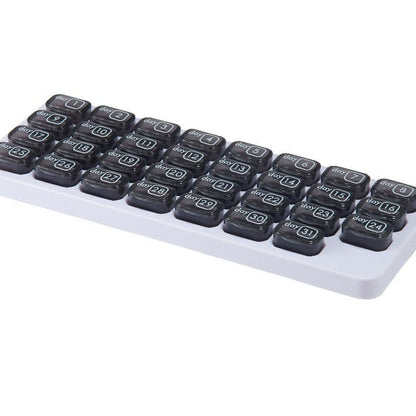 🔥✨Monthly Pill Organizer with Lid - Arthritis-Friendly Easy-Open Lids 31 Removable Daily Pill Pods Date Reminder & Travel Case for Vitamins & Medications