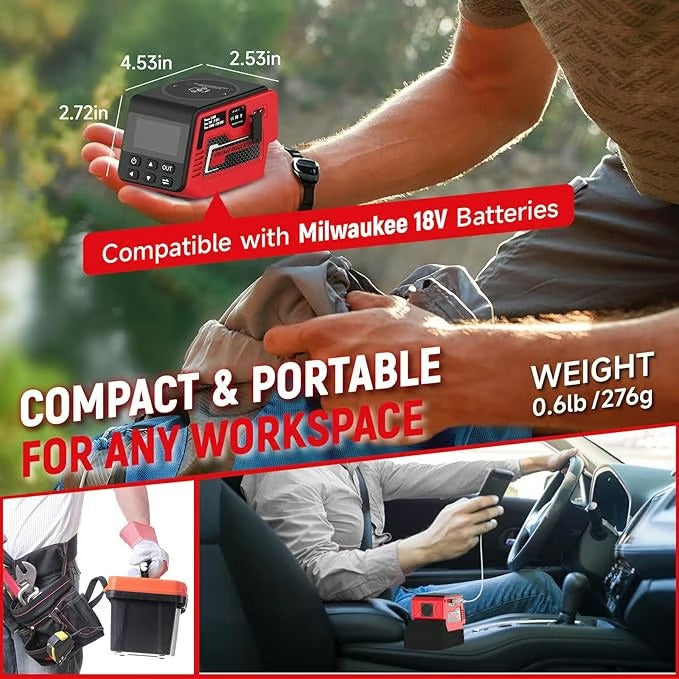 Adjustable 2-30V DC Voltage Regulator - Compatible with Milwaukee 18V Battery