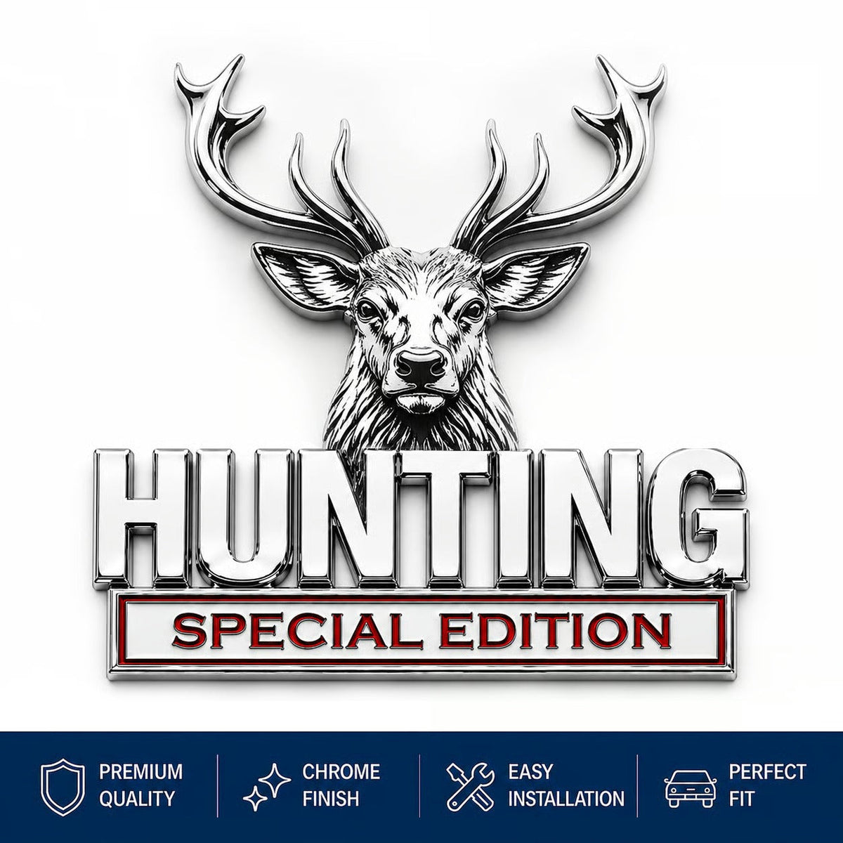 🦌 HUNTING Special Edition 3D Chrome Metal Car Emblem