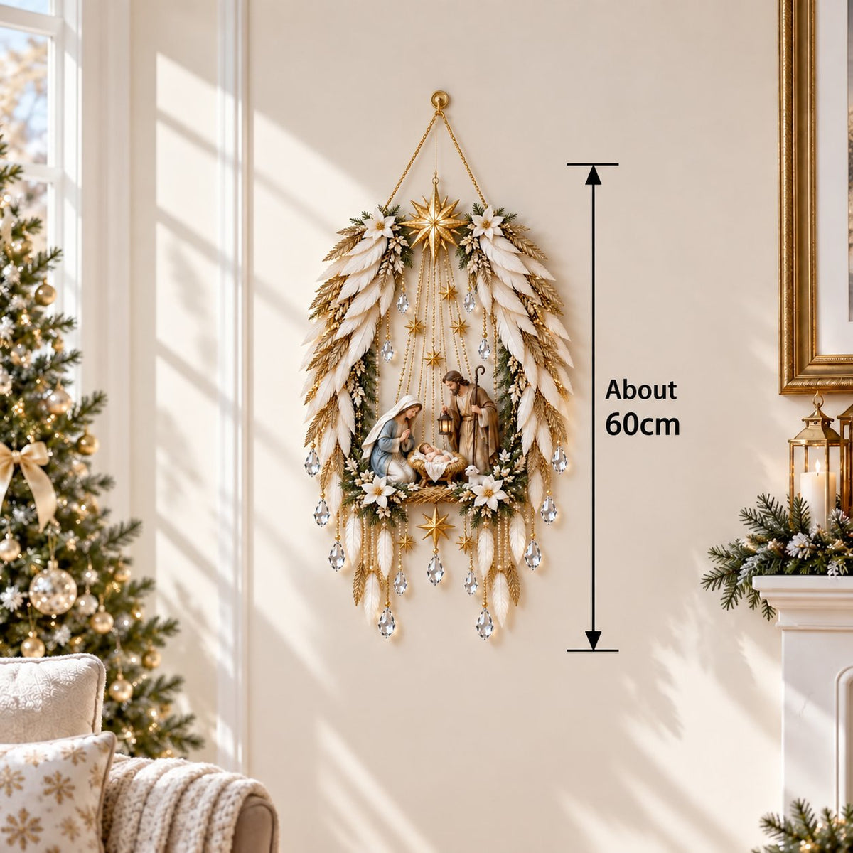 ✨👼 “Heavenly Angel Wings” – Nativity Scene Lighting ✨ – Illuminated Christmas Wall Decoration ✈️