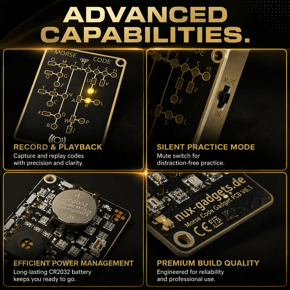 📟 Morse Code Trainer Card Pro (LED Edition)