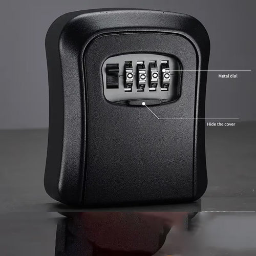 Wall Mount Key Lock Box - 4 Digit Combination Lockbox for Keys Safe Security Storage Resettable Code Lockbox for Outdoor Home Office Garage