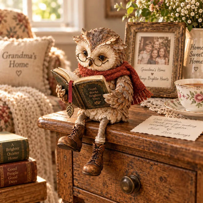 🦉 Cute ornamental figure of a reading owl
