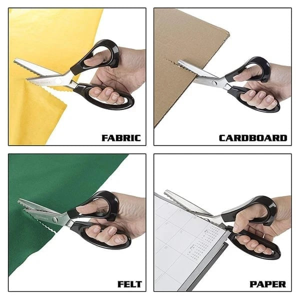 🧵✂️Stainless Steel Pinking Shears – 9.1" Zig Zag Fabric Scissors for Sewing, Quilting, Dressmaking & DIY Crafts